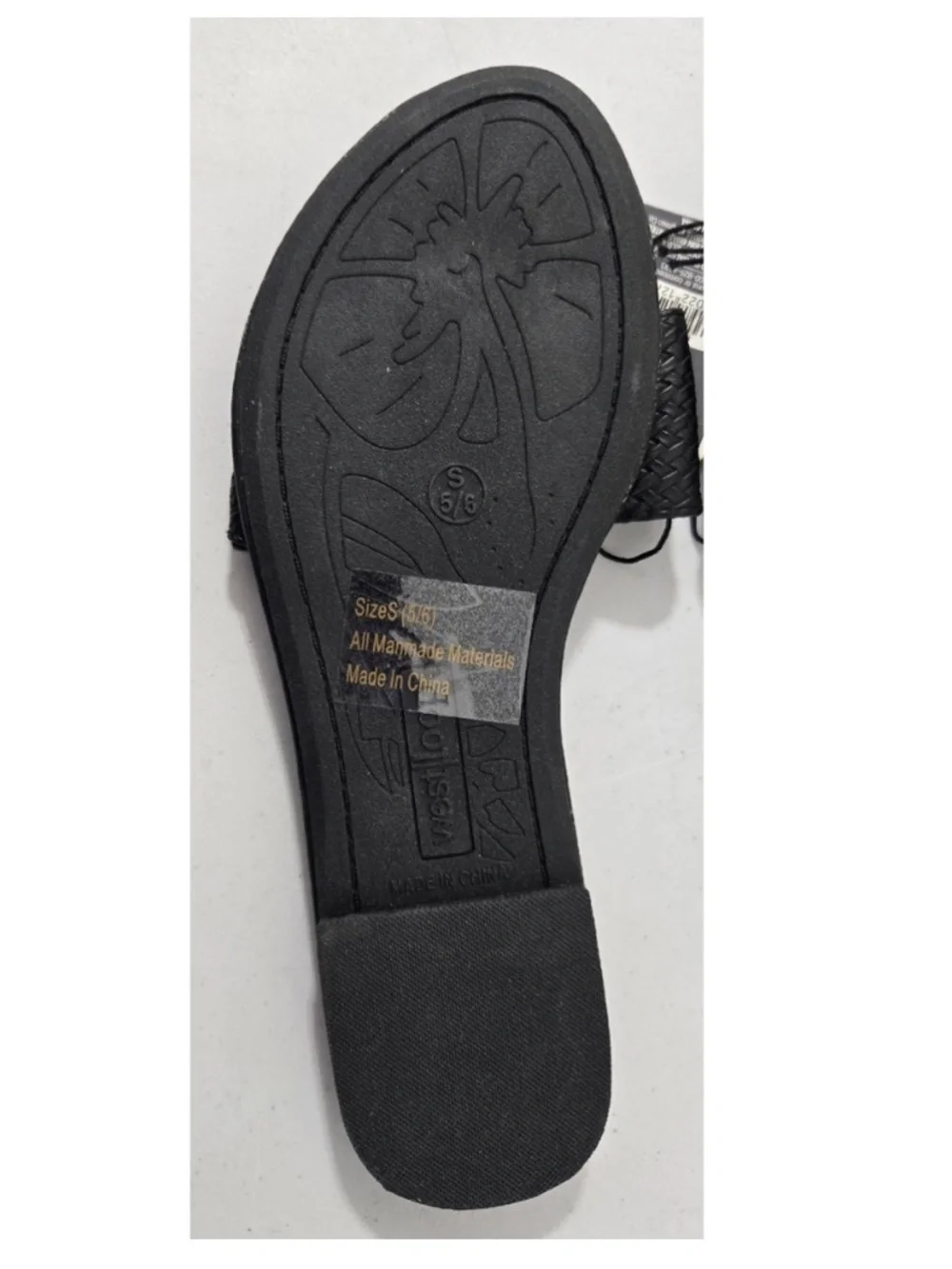 New West Loop Sandals Womens Small 5 6 Slides Black Open Toe Shoes NWT